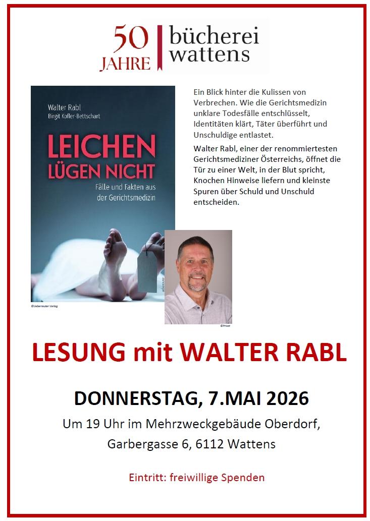 Lesung Walter Rabl