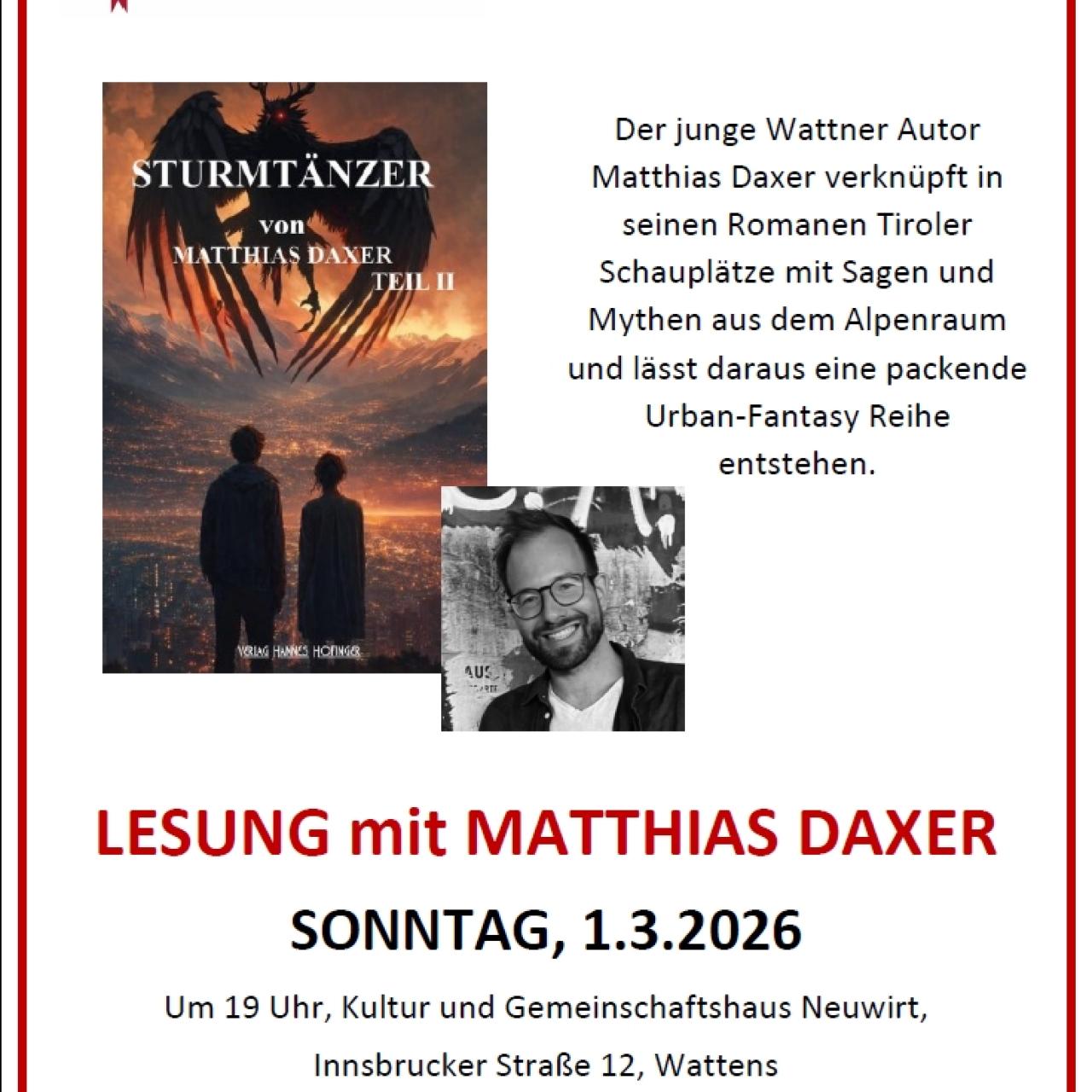 Lesung Matthias Daxer